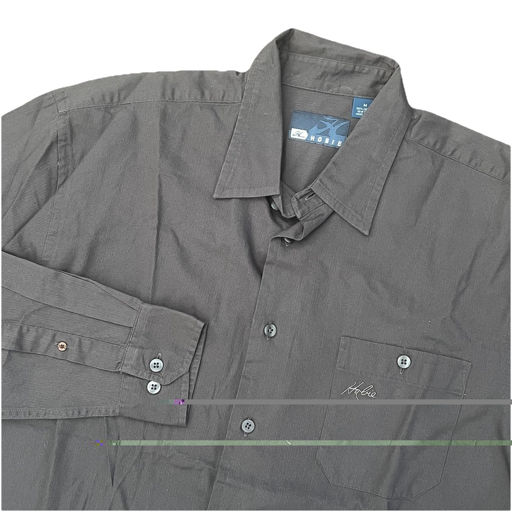 Hobie Shirt‎ Mens M Gray Long Sleeve Button Up Utility Surf Gorp Core Work Wear